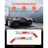 image:imageVEVOR Stainless Steel Angled Spring Loaded Mud Flap Hangers 212 Bolt Spacing Mudflap Hangers for Semi Trucks 1 Pair Heavy Duty Semi Truck Mud Flap Hanger Set with Reflective Strips Silver212