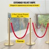 image:imageVEVOR Stanchions and Velvet Ropes 4Pcs Solid Base with Stainless Steel Post 5ft Red Velvet Ropes and Posts Crowd Control Barriers Gold Stanchions Red Carpet Runner Poles for Party SuppliesGold