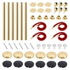 image:imageVEVOR Stanchions and Velvet Ropes 4Pcs Solid Base with Stainless Steel Post 5ft Red Velvet Ropes and Posts Crowd Control Barriers Gold Stanchions Red Carpet Runner Poles for Party SuppliesGold