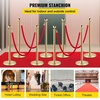 image:imageVEVOR Stanchions and Velvet Ropes 4Pcs Solid Base with Stainless Steel Post 5ft Red Velvet Ropes and Posts Crowd Control Barriers Gold Stanchions Red Carpet Runner Poles for Party SuppliesGold
