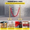 image:imageVEVOR Stanchions and Velvet Ropes 4Pcs Solid Base with Stainless Steel Post 5ft Red Velvet Ropes and Posts Crowd Control Barriers Gold Stanchions Red Carpet Runner Poles for Party SuppliesGold
