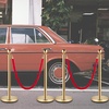image:imageVEVOR Stanchions and Velvet Ropes 4Pcs Solid Base with Stainless Steel Post 5ft Red Velvet Ropes and Posts Crowd Control Barriers Gold Stanchions Red Carpet Runner Poles for Party SuppliesGold