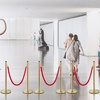 image:imageVEVOR Stanchions and Velvet Ropes 4Pcs Solid Base with Stainless Steel Post 5ft Red Velvet Ropes and Posts Crowd Control Barriers Gold Stanchions Red Carpet Runner Poles for Party SuppliesGold