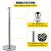 image:imageVEVOR Stanchions and Velvet Ropes 4Pcs Solid Base with Stainless Steel Post 5ft Red Velvet Ropes and Posts Crowd Control Barriers Gold Stanchions Red Carpet Runner Poles for Party SuppliesSilver