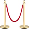 image:imageVEVOR Stanchions and Velvet Ropes 4Pcs Solid Base with Stainless Steel Post 5ft Red Velvet Ropes and Posts Crowd Control Barriers Gold Stanchions Red Carpet Runner Poles for Party SuppliesGold
