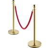 image:imageVEVOR Stanchions and Velvet Ropes 4Pcs Solid Base with Stainless Steel Post 5ft Red Velvet Ropes and Posts Crowd Control Barriers Gold Stanchions Red Carpet Runner Poles for Party SuppliesGold