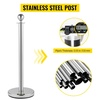 image:imageVEVOR Stanchions and Velvet Ropes 4Pcs Solid Base with Stainless Steel Post 5ft Red Velvet Ropes and Posts Crowd Control Barriers Gold Stanchions Red Carpet Runner Poles for Party SuppliesSilver