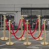 image:imageVEVOR Stanchions and Velvet Ropes 4Pcs Solid Base with Stainless Steel Post 5ft Red Velvet Ropes and Posts Crowd Control Barriers Gold Stanchions Red Carpet Runner Poles for Party SuppliesGold