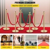 image:imageVEVOR Stanchions and Velvet Ropes 4Pcs Solid Base with Stainless Steel Post 5ft Red Velvet Ropes and Posts Crowd Control Barriers Gold Stanchions Red Carpet Runner Poles for Party SuppliesGold
