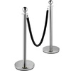 image:imageVEVOR Stanchions and Velvet Ropes 4Pcs Solid Base with Stainless Steel Post 5ft Red Velvet Ropes and Posts Crowd Control Barriers Gold Stanchions Red Carpet Runner Poles for Party SuppliesSilver