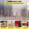 image:imageVEVOR Stanchions and Velvet Ropes 4Pcs Solid Base with Stainless Steel Post 5ft Red Velvet Ropes and Posts Crowd Control Barriers Gold Stanchions Red Carpet Runner Poles for Party SuppliesGold