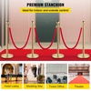 image:imageVEVOR Stanchions and Velvet Ropes 4Pcs Solid Base with Stainless Steel Post 5ft Red Velvet Ropes and Posts Crowd Control Barriers Gold Stanchions Red Carpet Runner Poles for Party SuppliesGold