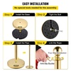 image:imageVEVOR Stanchions and Velvet Ropes 4Pcs Solid Base with Stainless Steel Post 5ft Red Velvet Ropes and Posts Crowd Control Barriers Gold Stanchions Red Carpet Runner Poles for Party SuppliesGold