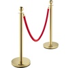 image:imageVEVOR Stanchions and Velvet Ropes 4Pcs Solid Base with Stainless Steel Post 5ft Red Velvet Ropes and Posts Crowd Control Barriers Gold Stanchions Red Carpet Runner Poles for Party SuppliesGold