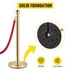 image:imageVEVOR Stanchions and Velvet Ropes 4Pcs Solid Base with Stainless Steel Post 5ft Red Velvet Ropes and Posts Crowd Control Barriers Gold Stanchions Red Carpet Runner Poles for Party SuppliesGold