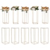 image:imageVEVOR 10PCS 315inch High Wedding Flower Stand With Acrylic LaminateMetal Vase Column Geometric Centerpiece Stands Gold Rectangular Floral Display Rack for Events Reception Party Decoration