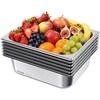image:imageVEVOR 6 Pack Stainless Steel Hotel Pans  12 Size 6Inch Deep 08mm Thick AntiJam Commercial Food Pans for Steam Tables Restaurants Catering amp Industrial Use4 deep