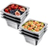image:imageVEVOR 6 Pack Stainless Steel Hotel Pans  12 Size 6Inch Deep 08mm Thick AntiJam Commercial Food Pans for Steam Tables Restaurants Catering amp Industrial Use4 Inch Deep