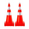 image:imageVEVOR Safety Cones 12 x 28 Traffic Cones PVC Orange Construction Cones 2 Reflective Collars Traffic Cones with Weighted Base and HandHeld Ring Used for Traffic Control Driveway Road Parking6