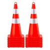 image:imageVEVOR Safety Cones 12 x 28 Traffic Cones PVC Orange Construction Cones 2 Reflective Collars Traffic Cones with Weighted Base and HandHeld Ring Used for Traffic Control Driveway Road Parking12