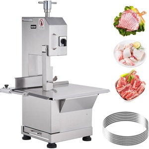 image:imageCommercial Electric Meat Bandsaw 1500W Stainless Steel Countertop Bone Sawing Machine Workbeach 193 x 15 01679 Inch Cutting Thickness Frozen Meat Cutter with 6 Blades for Rib Pork BeefCountertop 2200W