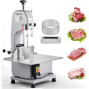 image:imageCommercial Electric Meat Bandsaw 1500W Stainless Steel Countertop Bone Sawing Machine Workbeach 193 x 15 01679 Inch Cutting Thickness Frozen Meat Cutter with 6 Blades for Rib Pork Beef1100W 130