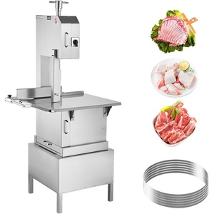 image:imageCommercial Electric Meat Bandsaw 1500W Stainless Steel Countertop Bone Sawing Machine Workbeach 193 x 15 01679 Inch Cutting Thickness Frozen Meat Cutter with 6 Blades for Rib Pork BeefVertical 2200W
