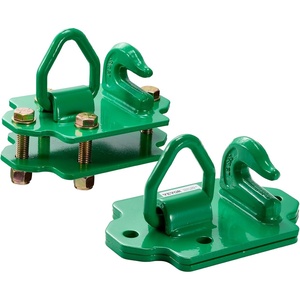 image:imageVEVOR 38 Tractor Bucket Hooks with Tie Down Ring Grade 70 Forged Steel 2 Pack BoltOn Grab Hook with Back Plates Compatible for Tractor Bucket RV UTV Truck Maximum Break Strength 15000 lbs Green2PCS Split