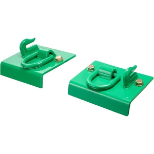 image:imageVEVOR 38 Tractor Bucket Hooks with Tie Down Ring Grade 70 Forged Steel 2 Pack BoltOn Grab Hook with Back Plates Compatible for Tractor Bucket RV UTV Truck Maximum Break Strength 15000 lbs Green2PCS Integrated