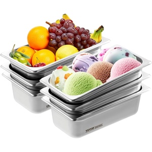 image:imageVEVOR 6 Pack Stainless Steel Hotel Pans  12 Size 6Inch Deep 08mm Thick AntiJam Commercial Food Pans for Steam Tables Restaurants Catering amp Industrial Use4 Inch Deep Thickened