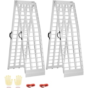 image:imageVEVOR 75ft Aluminum Ramps 1500 lbs Folding Loading Ramps 2 pcs Set for Pickup Trucks Bed Trailers Ramp with Load Straps for Dirt Bike UTV ATV Trucks Lawn Mowers Cargo Trailer 89 L x 12 W2000lbs