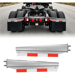 image:imageVEVOR Chrome Straight Spring Loaded Mud Flap Hangers 212 Bolt Spacing Mudflap Hangers for Semi Trucks 1 Pair Heavy Duty Semi Truck Mud Flap Hanger Set with Aluminum Reflective Plates Silver