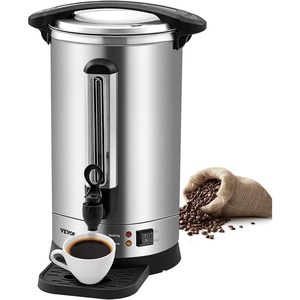 image:imageVEVOR Commercial Coffee Urn 110Cups165L Stainless Steel Large Coffee Dispenser 1500W 110V Electric Coffee Maker Urn For Quick Brewing Hot Water Urn for Easy Cleaning65 Cups