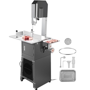 image:imageVEVOR Commercial Electric Meat Bandsaw 650W Stainless Steel Countertop Bone Sawing Machine Workbeach 124 x 181 433 Inch Max Cutting Thickness Frozen Meat Cutter for Rib Pork Beef850W