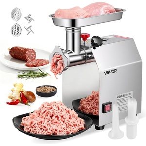 image:imageVEVOR Commercial Electric Meat Grinder 7 lbsmin Capacity 12 Industrial Meat Mincer with 2 Stainless Steel Blades 2 Grinding Plates 850W HeavyDuty Sausage Maker Stuffer for Kitchen Restaurant300 LbsH