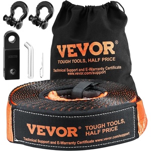 image:imageVEVOR OffRoad Recovery Kit 3 x 30 Tow Straps Heavy Duty with Hooks 30000 lbs Winch Strap Kit 44092 lbs DRing Shackles Shackle Receiver Snatch Block Pulley Gloves Storage Bag for ATV Jeep5piece set