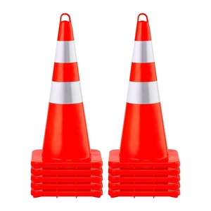 image:imageVEVOR Safety Cones 12 x 28 Traffic Cones PVC Orange Construction Cones 2 Reflective Collars Traffic Cones with Weighted Base and HandHeld Ring Used for Traffic Control Driveway Road Parking10