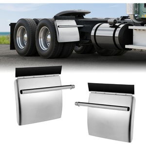 image:imageVEVOR Stainless Steel Quarter Fenders for Semi Trucks 24 x 24 Semi Truck Fenders with Tube Bracket and Mounting Hardware 1 Pair Right amp Left Quarter Fender Set Fit for Freightliner PeterbiltsilverStainless Steel