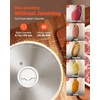image:imageMeat Slicer 340W Electric Deli Food Slicer with 10 SUS420 Stainless Steel Blade and Builtin Sharpening Stone 006 inch Adjustable Thickness for Commercial and Home Use Cut Meat and Cheese67 inch