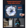 image:imageVEVOR 10 Exhaust Fan Wall Mounted Attic Fan with Variable Speed controller 900 CFM Automatic Shutter Ventilation and Cooling Black18 Inch Fan w Speed Controller