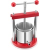 image:imageVEVOR 145 Gal5L Fruit Wine Press 2 Stainless Steel Barrels Manual Juice Maker Cider Apple Grape Tincture Honey Olive Oil Making Press with Triangular Handle for Outdoor Kitchen HomeRed