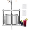image:imageVEVOR 145 Gal5L Fruit Wine Press 2 Stainless Steel Barrels Manual Juice Maker Cider Apple Grape Tincture Honey Olive Oil Making Press with Triangular Handle for Outdoor Kitchen HomeWhite