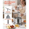 image:imageVEVOR 145 Gal5L Fruit Wine Press 2 Stainless Steel Barrels Manual Juice Maker Cider Apple Grape Tincture Honey Olive Oil Making Press with Triangular Handle for Outdoor Kitchen HomeSilver