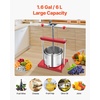 image:imageVEVOR 145 Gal5L Fruit Wine Press 2 Stainless Steel Barrels Manual Juice Maker Cider Apple Grape Tincture Honey Olive Oil Making Press with Triangular Handle for Outdoor Kitchen HomeRed
