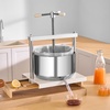 image:imageVEVOR 145 Gal5L Fruit Wine Press 2 Stainless Steel Barrels Manual Juice Maker Cider Apple Grape Tincture Honey Olive Oil Making Press with Triangular Handle for Outdoor Kitchen HomeWhite
