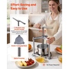 image:imageVEVOR 145 Gal5L Fruit Wine Press 2 Stainless Steel Barrels Manual Juice Maker Cider Apple Grape Tincture Honey Olive Oil Making Press with Triangular Handle for Outdoor Kitchen HomeSilver