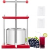 image:imageVEVOR 145 Gal5L Fruit Wine Press 2 Stainless Steel Barrels Manual Juice Maker Cider Apple Grape Tincture Honey Olive Oil Making Press with Triangular Handle for Outdoor Kitchen HomeRed