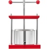 image:imageVEVOR 145 Gal5L Fruit Wine Press 2 Stainless Steel Barrels Manual Juice Maker Cider Apple Grape Tincture Honey Olive Oil Making Press with Triangular Handle for Outdoor Kitchen HomeRed