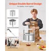 image:imageVEVOR 145 Gal5L Fruit Wine Press 2 Stainless Steel Barrels Manual Juice Maker Cider Apple Grape Tincture Honey Olive Oil Making Press with Triangular Handle for Outdoor Kitchen HomeWhite
