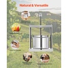 image:imageVEVOR 145 Gal5L Fruit Wine Press 2 Stainless Steel Barrels Manual Juice Maker Cider Apple Grape Tincture Honey Olive Oil Making Press with Triangular Handle for Outdoor Kitchen HomeWhite